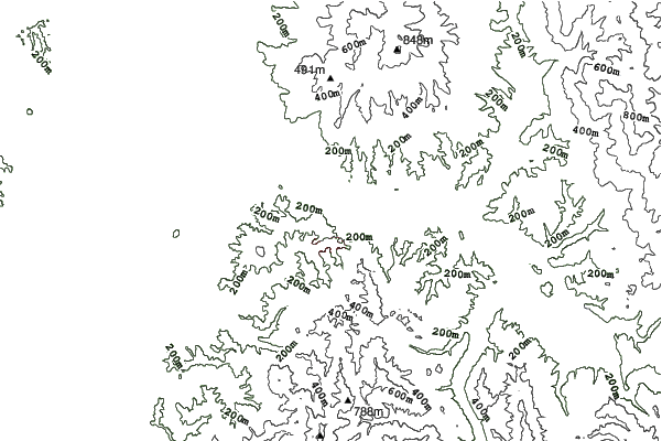Akabirayama neighbourhood contours