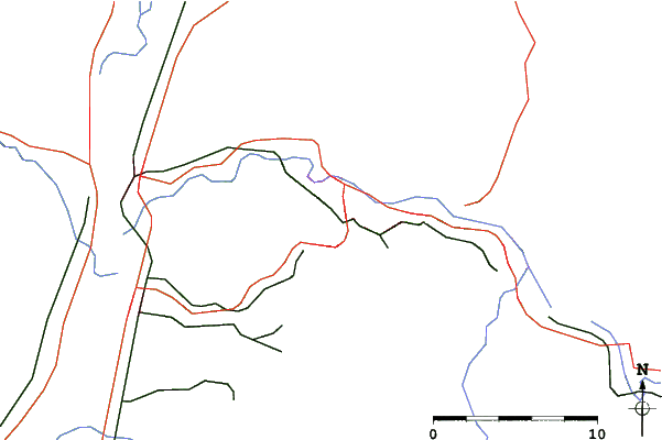 Roads and rivers close to Akabirayama