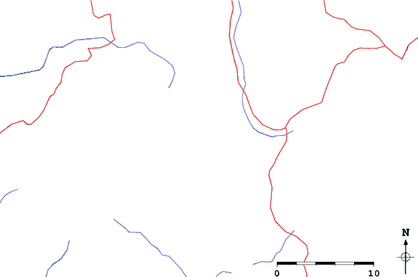 Roads and rivers close to Alpine Meadows