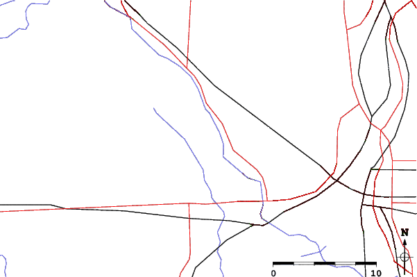 Roads and rivers close to Apple Mountain