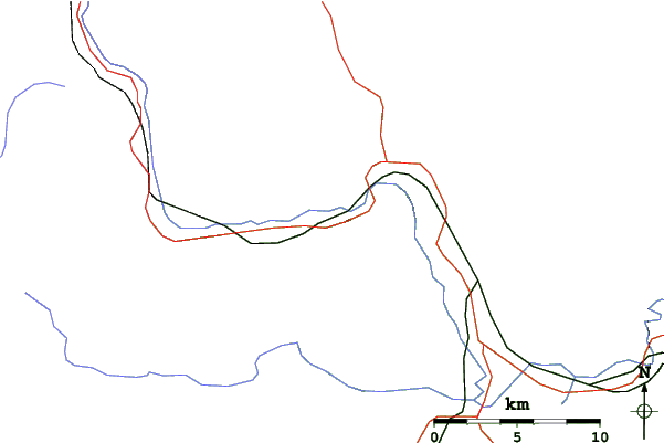 Roads and rivers close to Attitash Mountain Resort