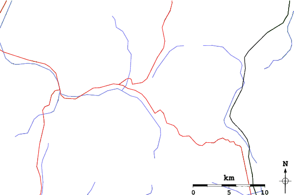 Roads and rivers close to Baqueira/Beret