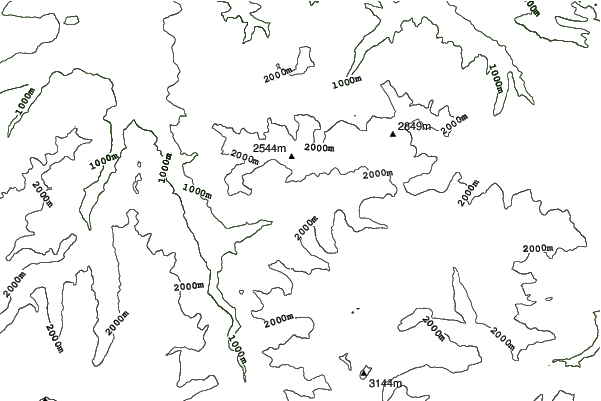 Grand Tourmalet-Bareges/La Mongie neighbourhood contours