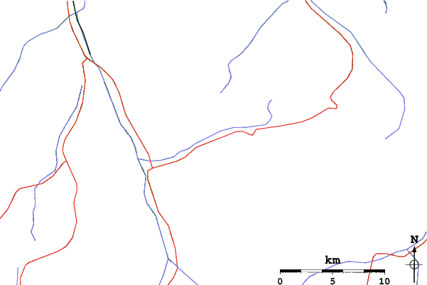 Roads and rivers close to Grand Tourmalet-Bareges/La Mongie