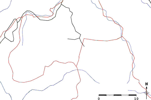 Roads and rivers close to Bjelašnica