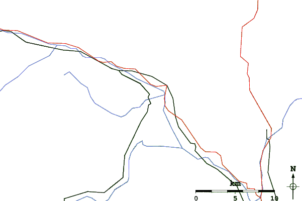Roads and rivers close to Bled