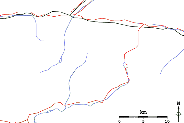 Roads and rivers close to Bovec