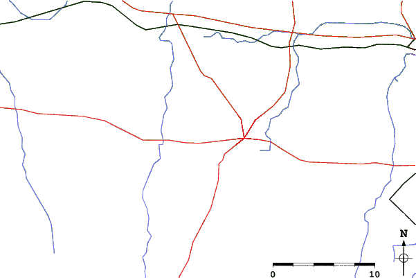 Roads and rivers close to Bristol Mountain