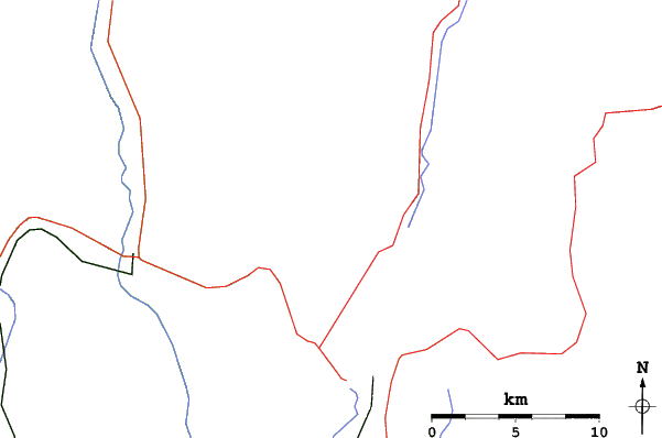 Roads and rivers close to Brundage Mountain Resort
