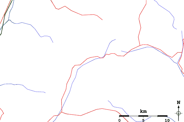 Roads and rivers close to Campitello