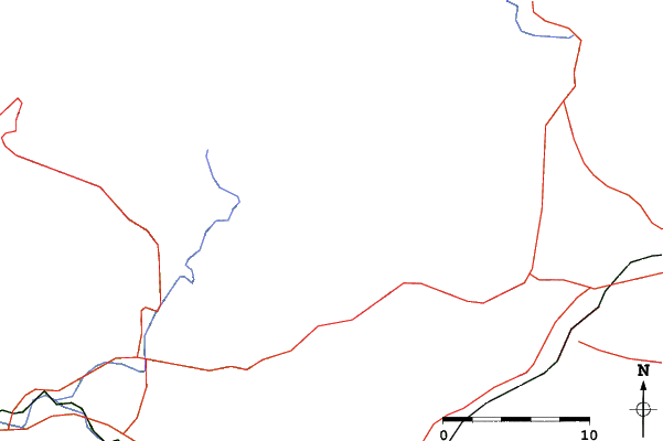 Roads and rivers close to Cataloochee