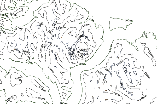 Cerro Catedral neighbourhood contours