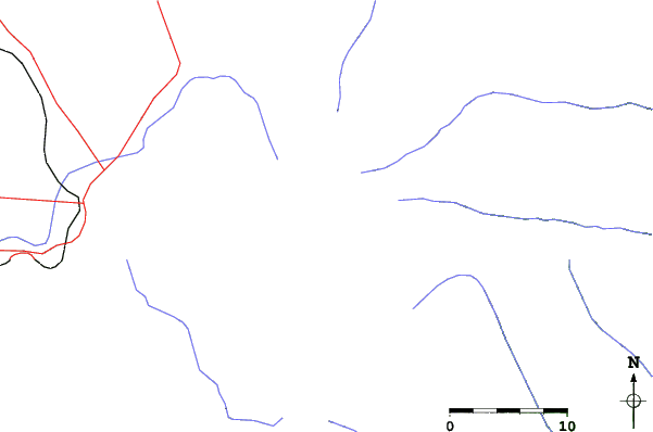 Roads and rivers close to Cayambe