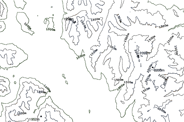 Cerro Bayo neighbourhood contours
