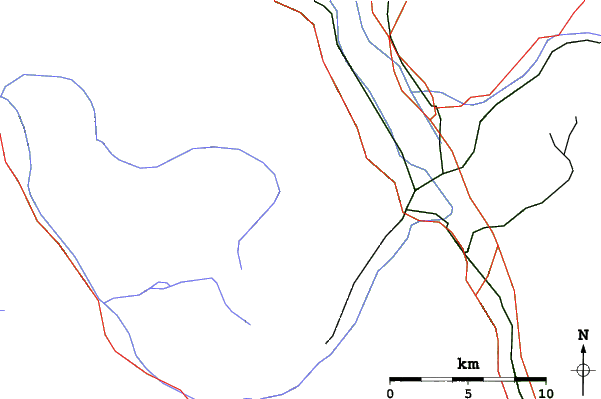 Roads and rivers close to Chatel