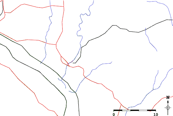 Roads and rivers close to Chestnut Mountain