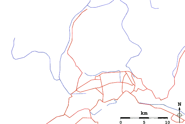 Roads and rivers close to Coronet Peak