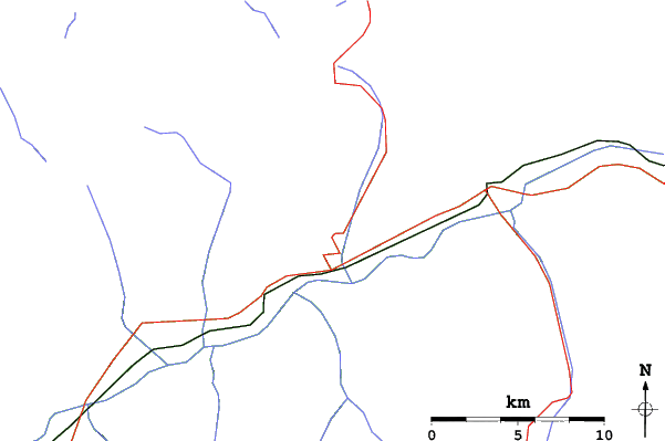 Roads and rivers close to Crans Montana