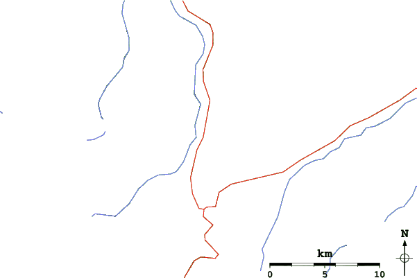Roads and rivers close to Crystal Mountain