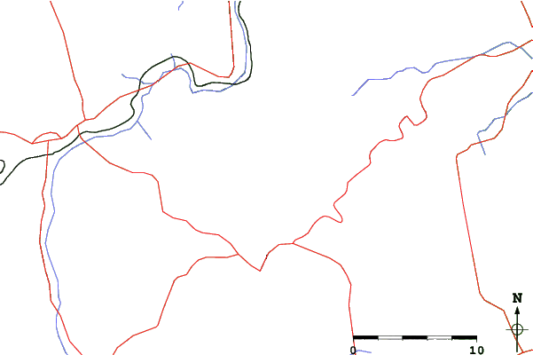 Roads and rivers close to Diamond Peak