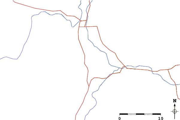 Roads and rivers close to Eagle Point Resort