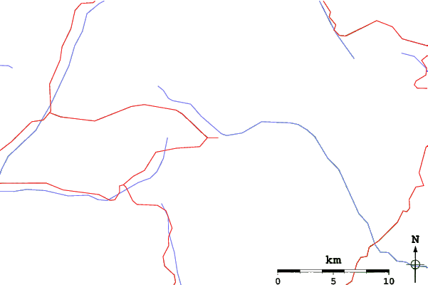Roads and rivers close to Falcade