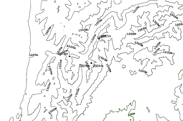 Fox Peak neighbourhood contours