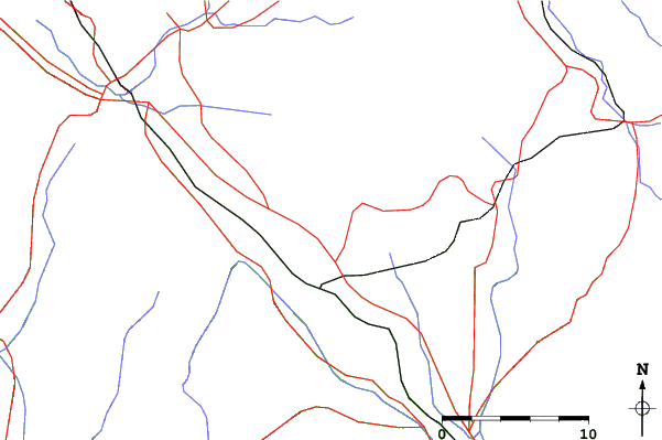 Roads and rivers close to Fujimi Kogen