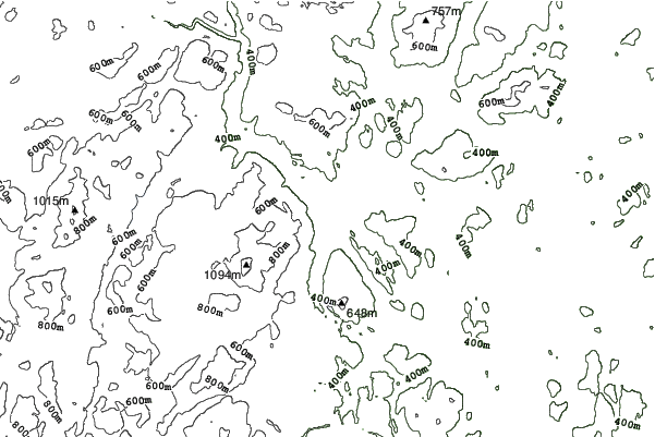 Gore Mountain neighbourhood contours