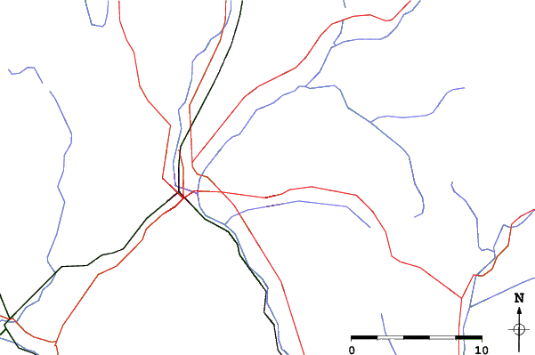 Roads and rivers close to Greek Peak