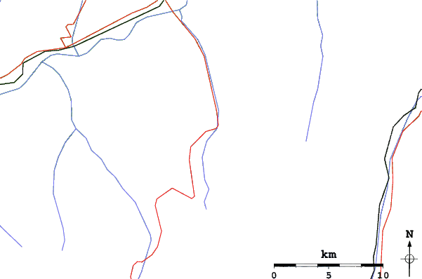 Roads and rivers close to Grimentz
