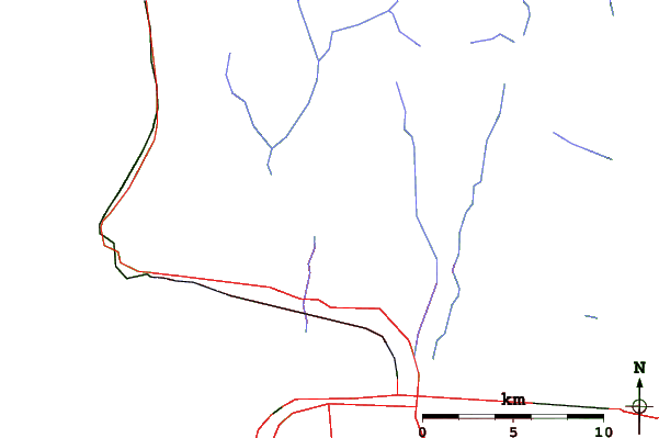 Roads and rivers close to Grouse Mountain