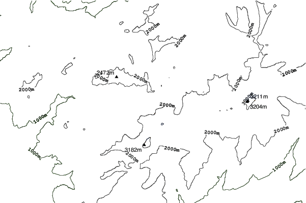 Gstaad Glacier 3000 neighbourhood contours
