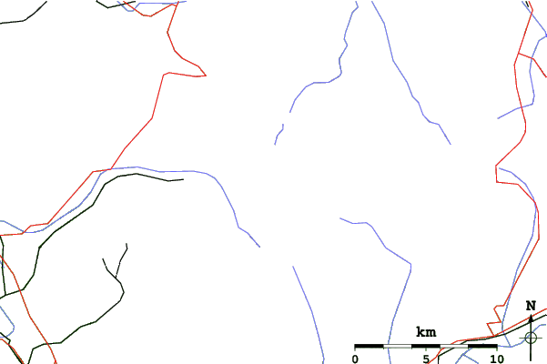 Roads and rivers close to Gstaad Glacier 3000