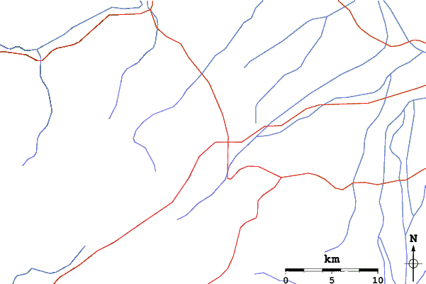 Roads and rivers close to Gulmarg