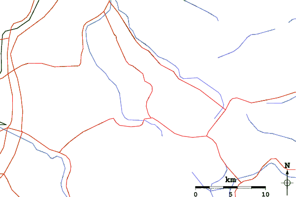 Roads and rivers close to Hakkoda