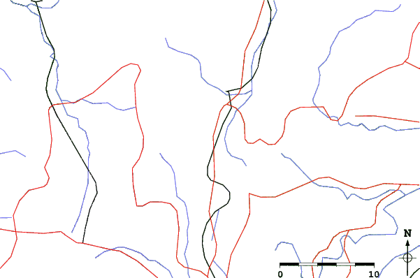 Roads and rivers close to Hakuba Goryu