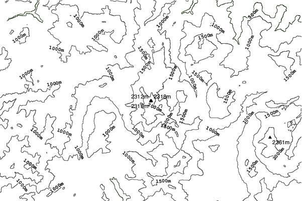 Kalavryta Ski Resort neighbourhood contours