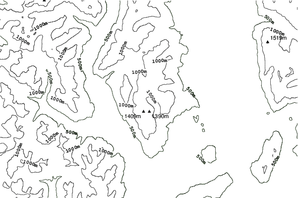 Sasquatch Mountain Resort neighbourhood contours