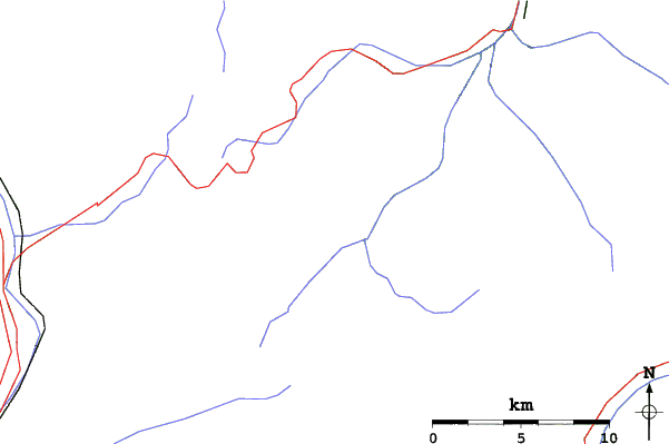Roads and rivers close to Hintertux
