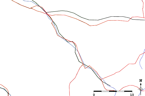 Roads and rivers close to Hochjoch-Schruns