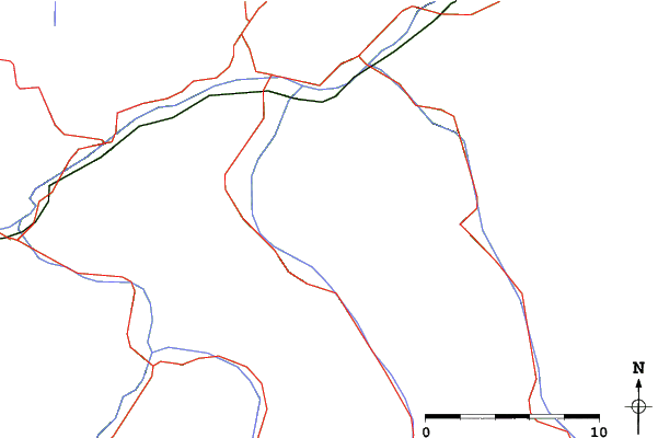 Roads and rivers close to Hochzeiger