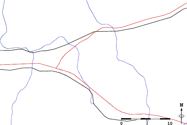 Roads and rivers close to Indianhead Mountain