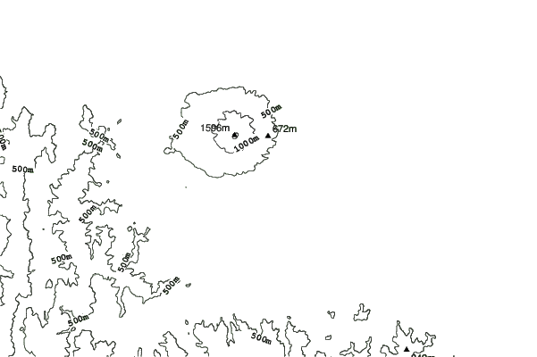 Iwakisan Hyakuzawa neighbourhood contours