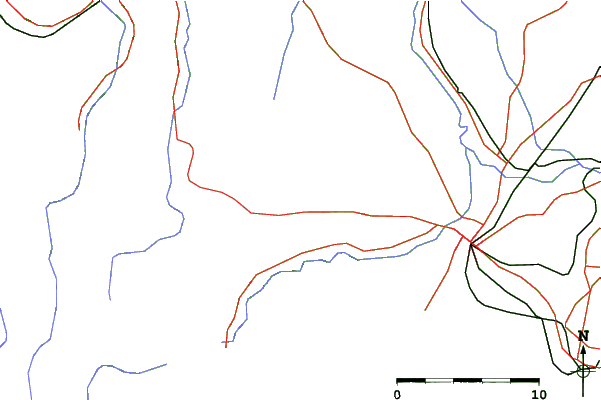 Roads and rivers close to Iwakisan Hyakuzawa