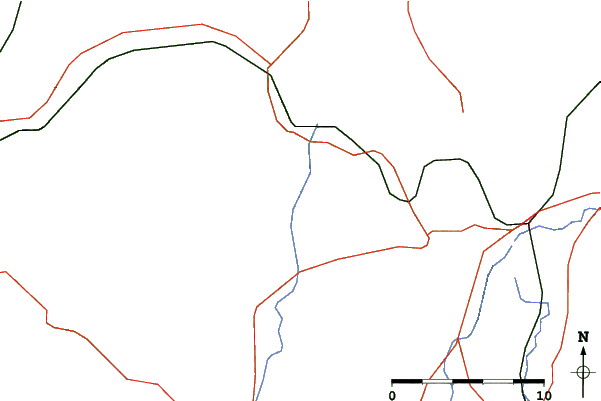 Roads and rivers close to Jay Peak