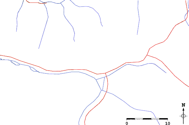 Roads and rivers close to Jildo ski depot