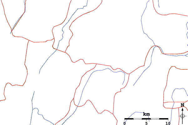 Roads and rivers close to Karpenisi