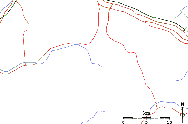 Roads and rivers close to Kiroro Resort