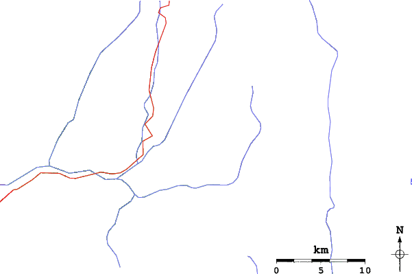 Roads and rivers close to La Parva